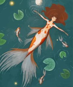 Mermaid Coy Fish paint by number