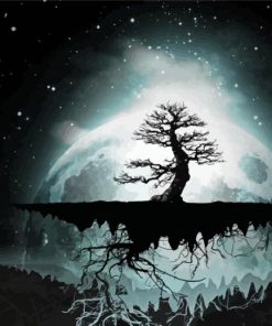 Moon And Tree paint by number