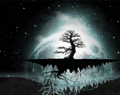 Moon And Tree paint by number