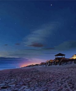 Nags Head Beach At Night paint by number