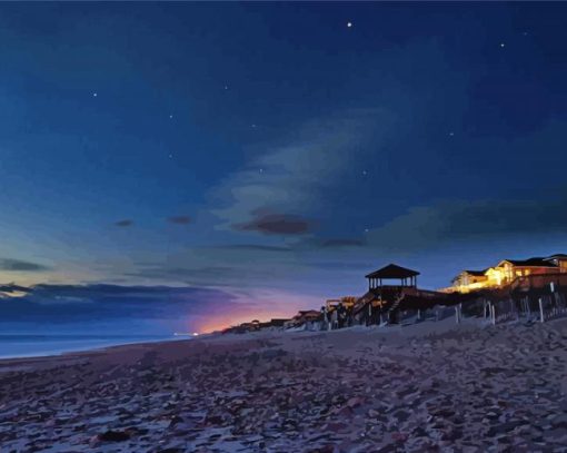 Nags Head Beach At Night paint by number