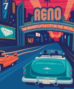 Reno City Nevada Poster paint by number