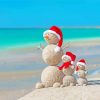 Sandmen Christmas At Beach paint by number