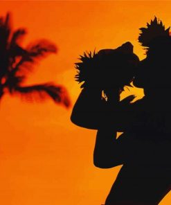 Silhouette Native Island Man paint by number