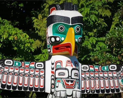 Totem Pole Canada paint by number