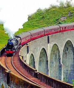 Train Viaduct Scotland paint by number