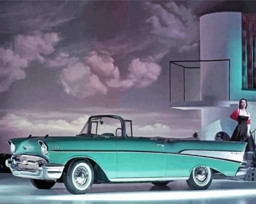 Vintage Chevy Bel Air paint by number