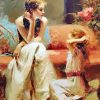 Young Mother And Daugheter Pino Daeni paint by number