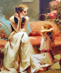 Young Mother And Daugheter Pino Daeni paint by number