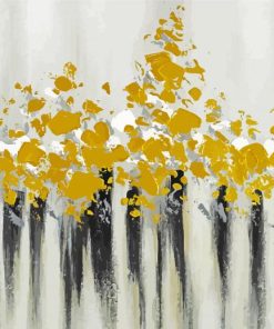 Abstract Black And Gold Flowers paint by number