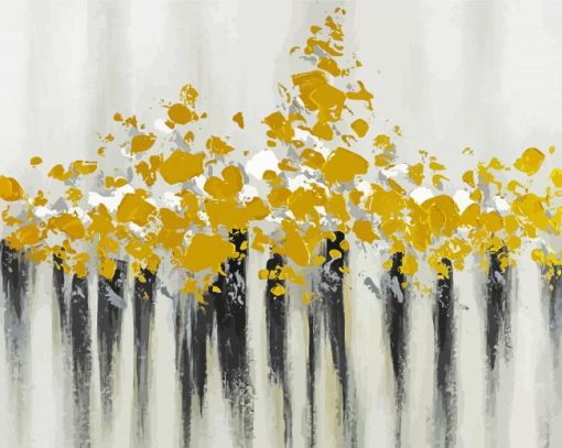 Abstract Black And Gold Flowers paint by number