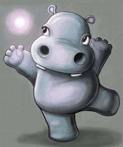 Baby Hippo Animal paint by number