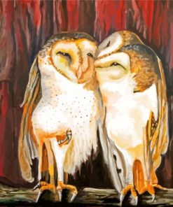 Barn Owls In Love paint by number