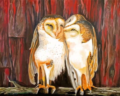 Barn Owls In Love paint by number