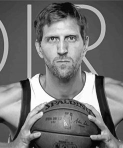 Black And White Dirk Nowitzki paint by number