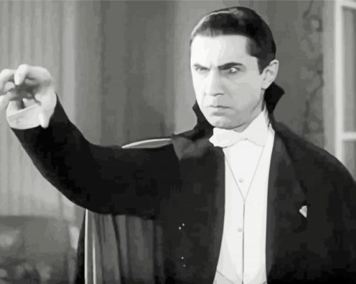 Black And White Bela Lugosi Dracula paint by number