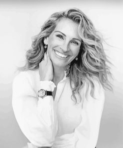 Black And White Julia Roberts paint by number