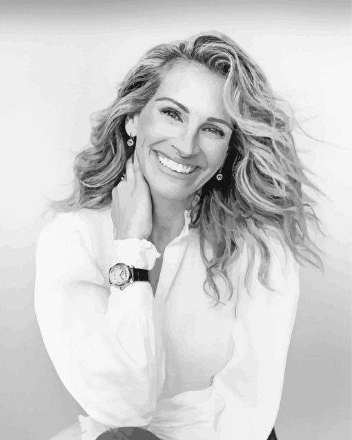 Black And White Julia Roberts paint by number