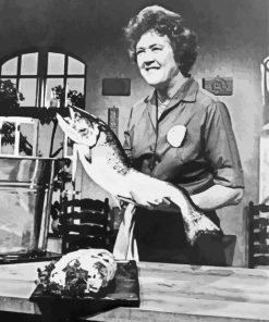 Black And White Julia Child paint by number