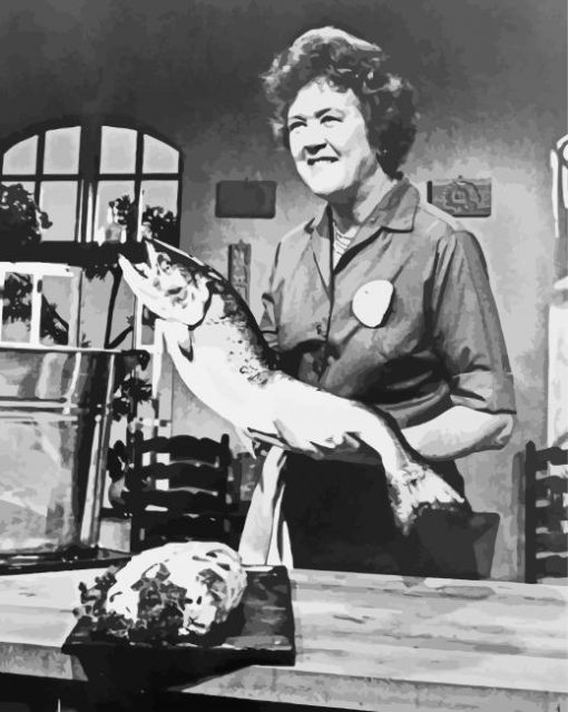 Black And White Julia Child paint by number