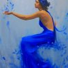 Blue Woman In Dress paint by number