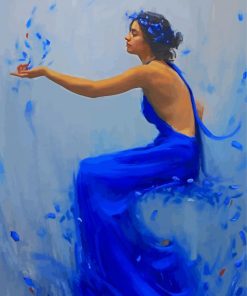 Blue Woman In Dress paint by number