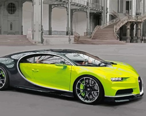 Bugatti Chiron Green Car paint by number