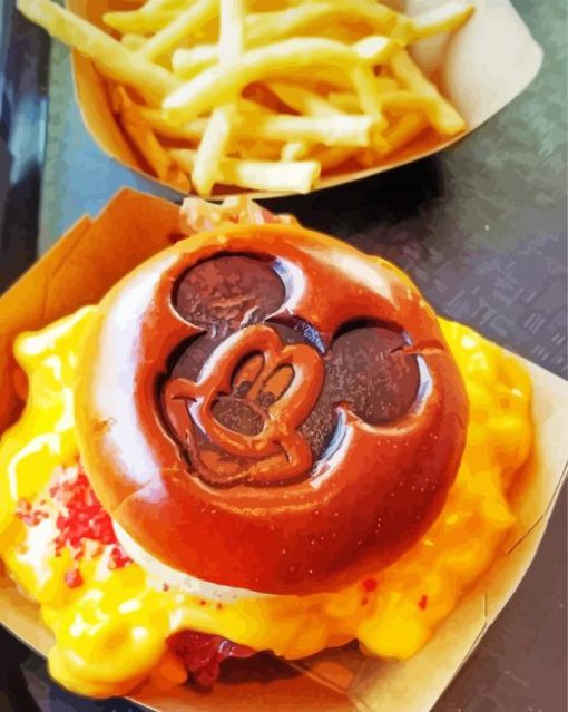 Burger Disney Food paint by number