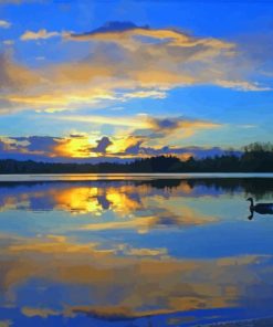 Burnaby Lake At Sunrise paint by number