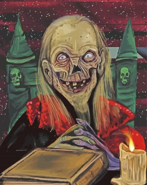 Crypt Keeper And Old Book paint by number