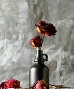 Dead Roses In Bottle paint by number