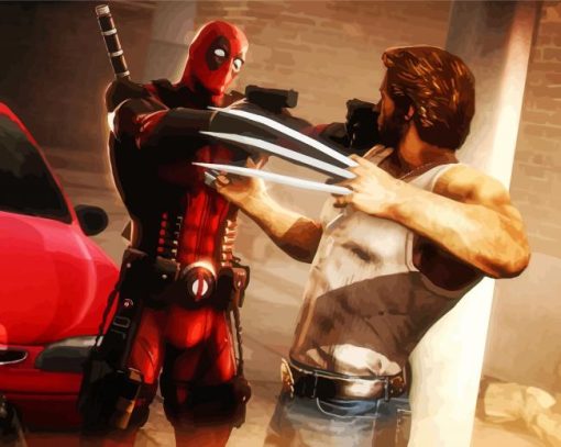 Deadpool Vs Wolverine Marvel paint by number