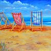 Deck Chairs On The Beach Art paint by number