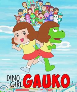 Dino Girl Gaukon Poster paint by number