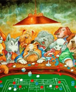 Dogs Playing Craps paint by number