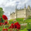 Dunrobin Castle And Flowers paint by number