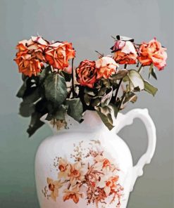 Dying Rose In Vase paint by number