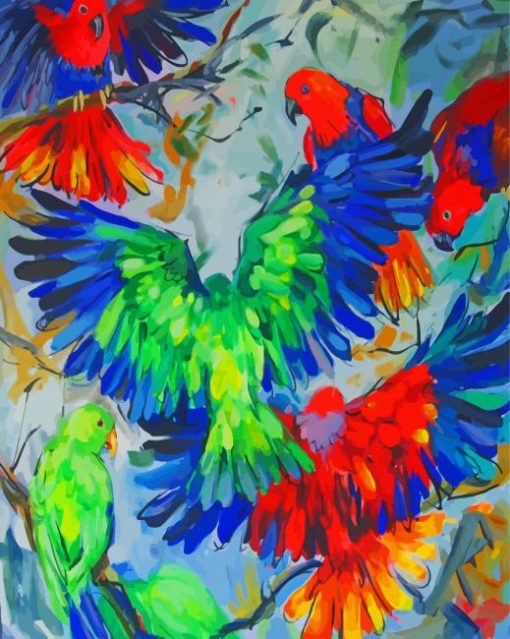 Eclectus Parrots Birds Art paint by number