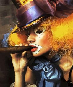 Female Clown Smoking paint by number