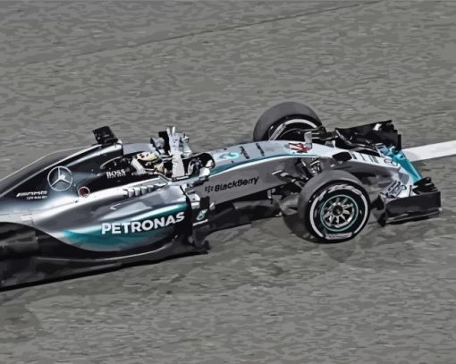 Formula 1 Mercedes Car paint by number