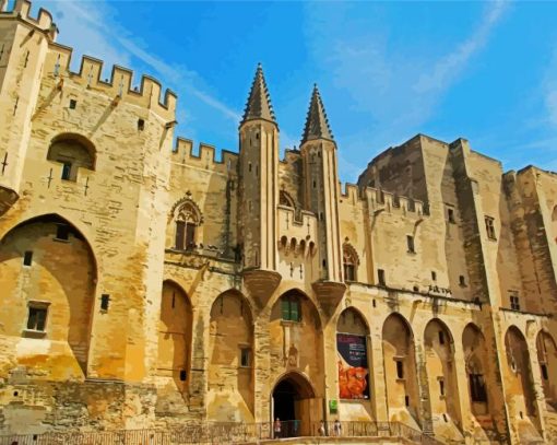 France Avignon Palais Des Papes paint by number