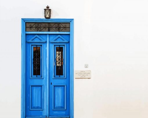 House With Blue Door paint by number