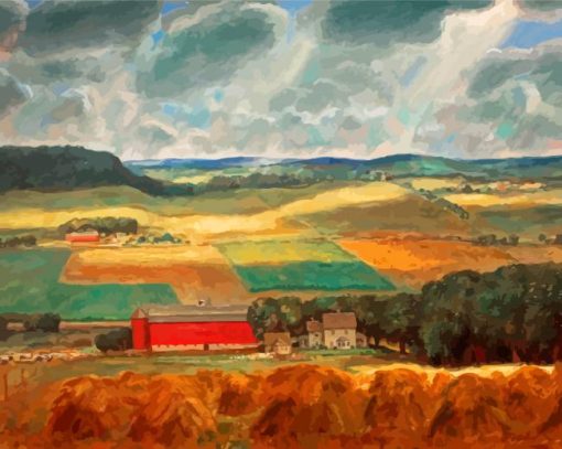 John Steuart Curry Wisconsin Landscape paint by number