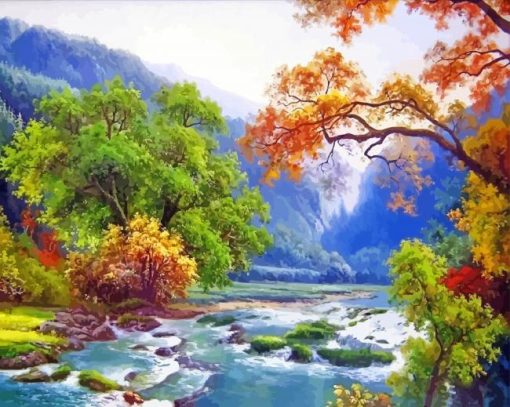 Korea Landscape Nature Art paint by number