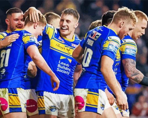 Leeds Rhinos Rugby Team paint by number