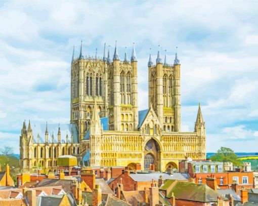 Lincoln Cathedral In England paint by number