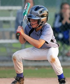 Little Boy Playing Baseball paint by number