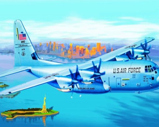 Lockheed Ac 130 Aircraft paint by number