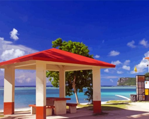 Matapang Beach Park Guam paint by number