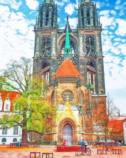 Meissen Cathedral Germany paint by number